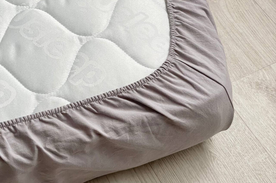 Комплект постільної білизни варена бавовна з рюшем сірий