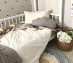 Комплект постельного белья подросток поплин серый/молоко