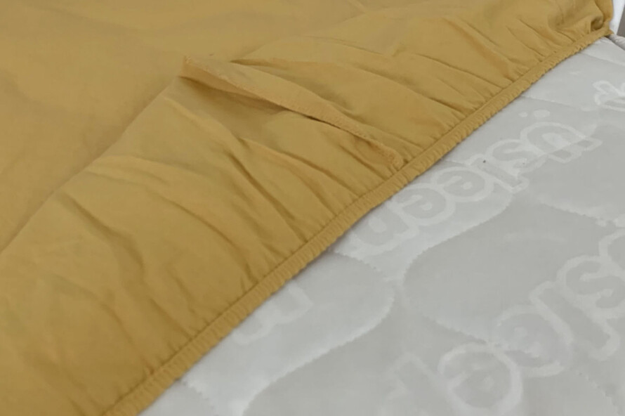 Комплект постільної білизни підлдіток варена бавовона з рюшем гірчиця