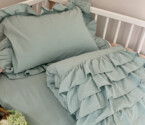 Комплект постельного белья подросток варёный хлопок с рюшем мята