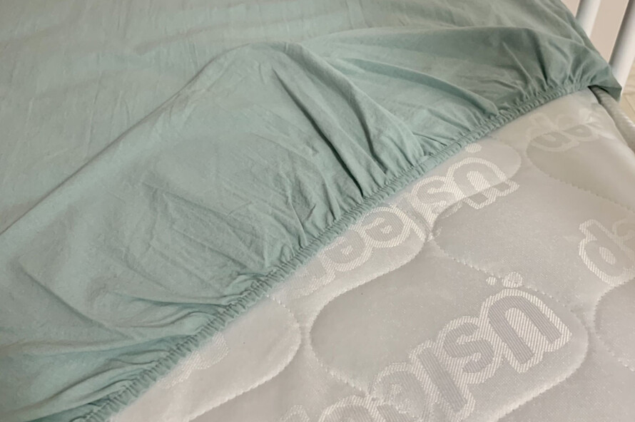 Комплект постельного белья подросток варёный хлопок с рюшем мята