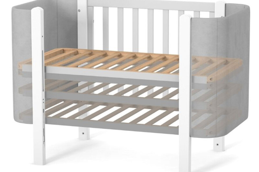 Детская кроватка Верес Монако Велюр цвет бело-серый