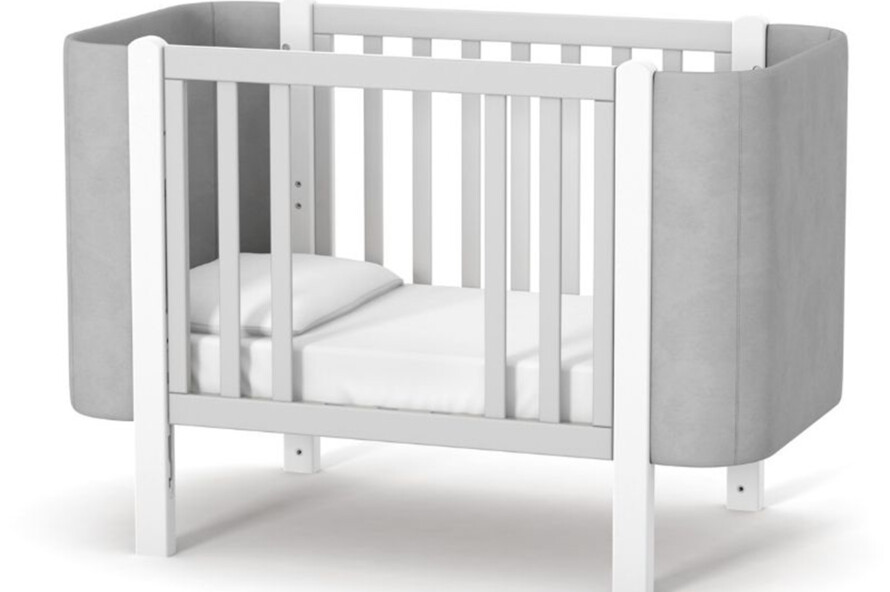 Детская кроватка Верес Монако Велюр цвет бело-серый