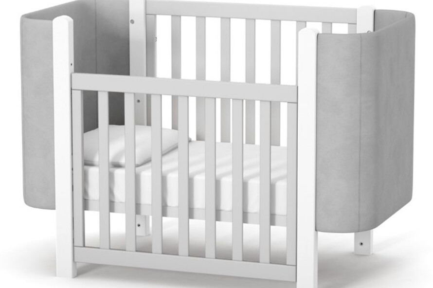 Детская кроватка Верес Монако Велюр цвет бело-серый