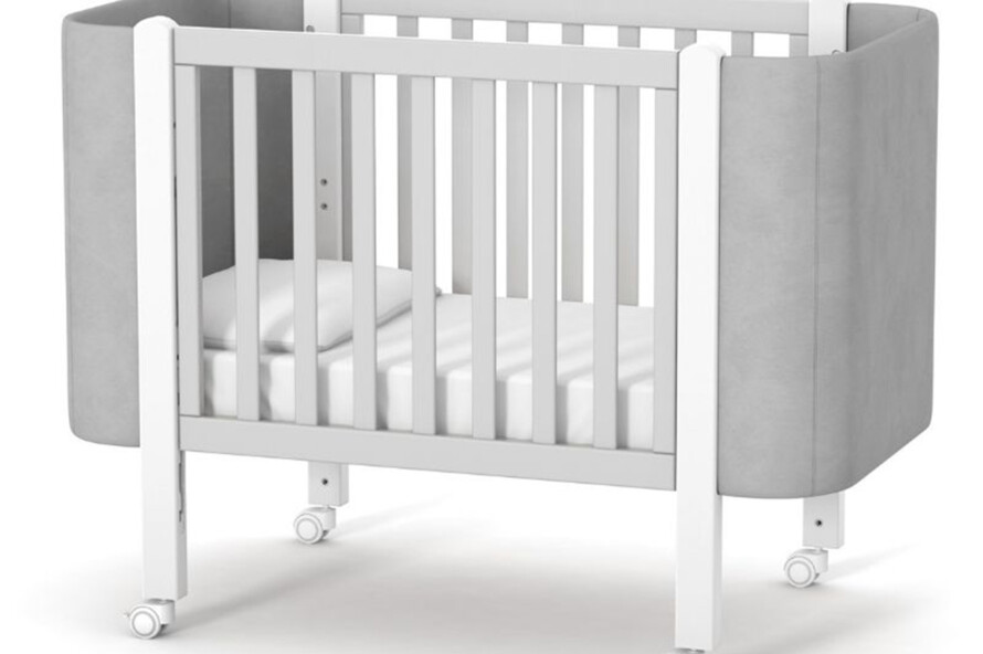 Детская кроватка Верес Монако Велюр цвет бело-серый