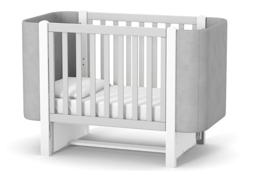 Детская кроватка Верес Монако Велюр цвет бело-серый