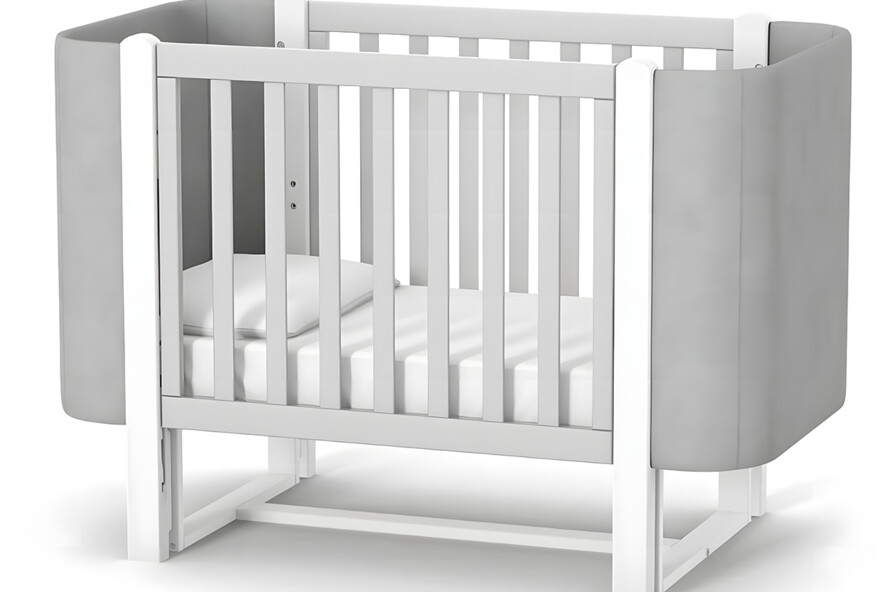 Детская кроватка Верес Монако Велюр цвет бело-серый