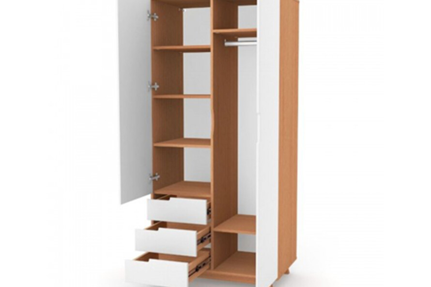 Шкаф Верес Манхэттен 850 с ящиками (бело-буковый)