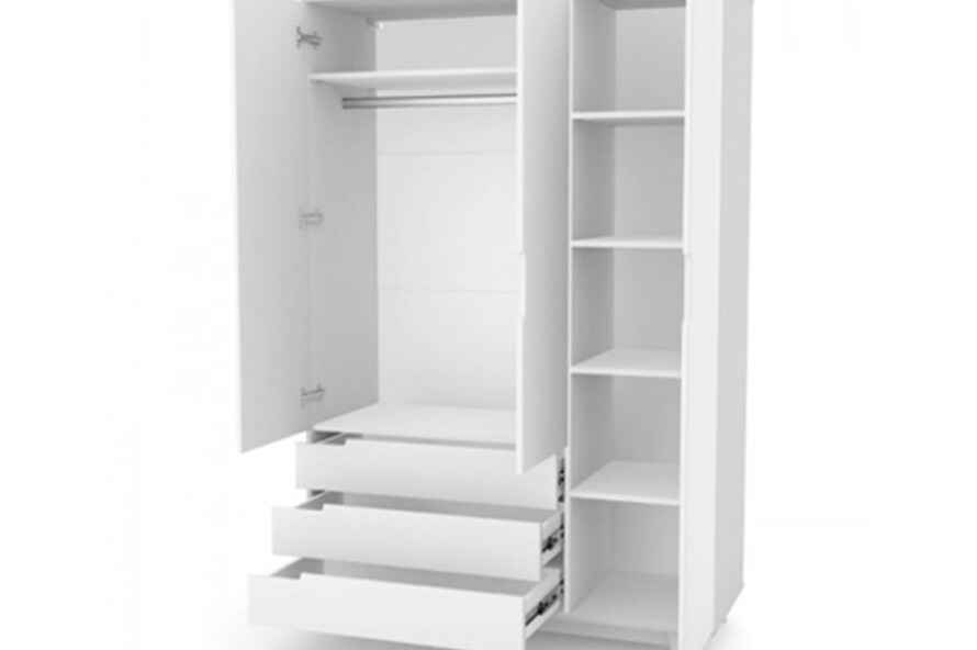 Шкаф Верес Манхэттен 1200 с ящиками (бело-серый)