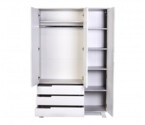 Шкаф Верес Манхэттен 1200 с ящиками (бело-серый)