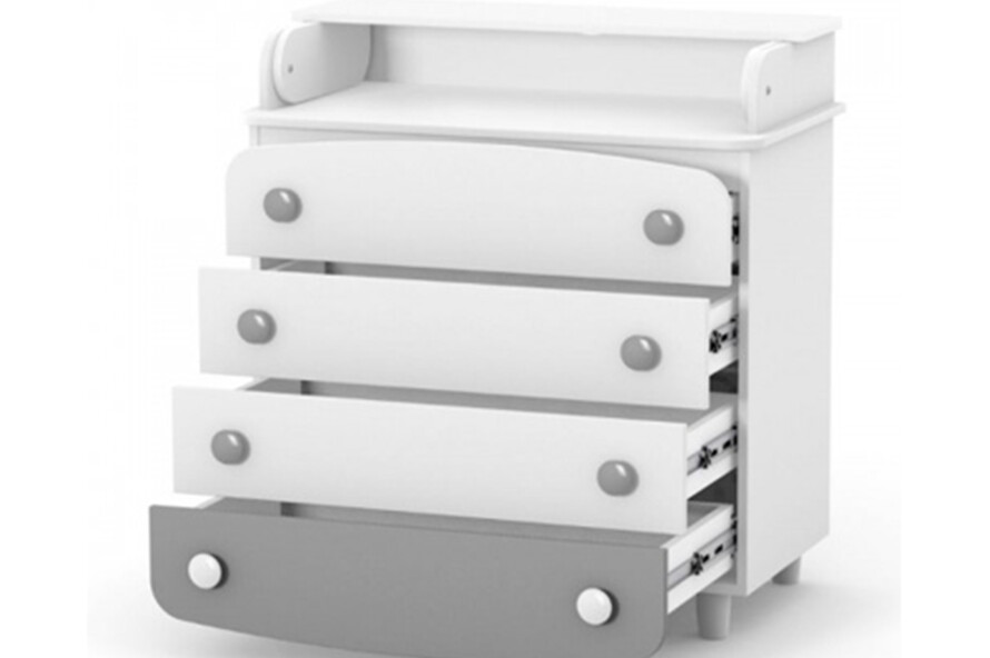 Комод-пеленатор Верес 900 ДСП (біло-сірий)