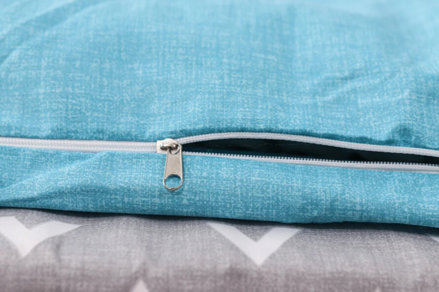 Полуторний набір постільної білизни Котики сині 150x220 з Бязі Gold