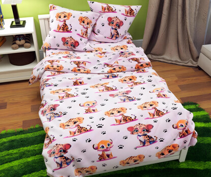 Полуторний набір постільної білизни Лео 150x220 з Бязі Gold