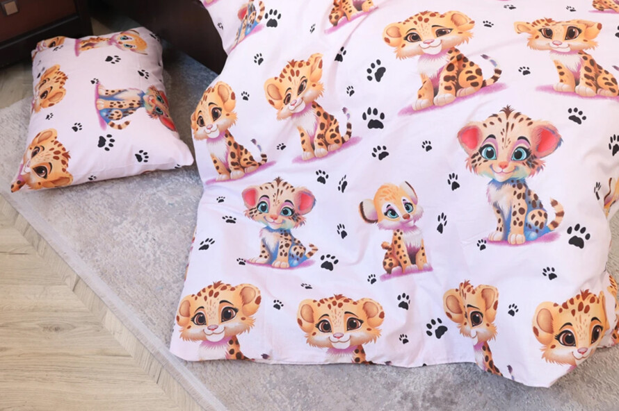 Полуторний набір постільної білизни Лео 150x220 з Бязі Gold