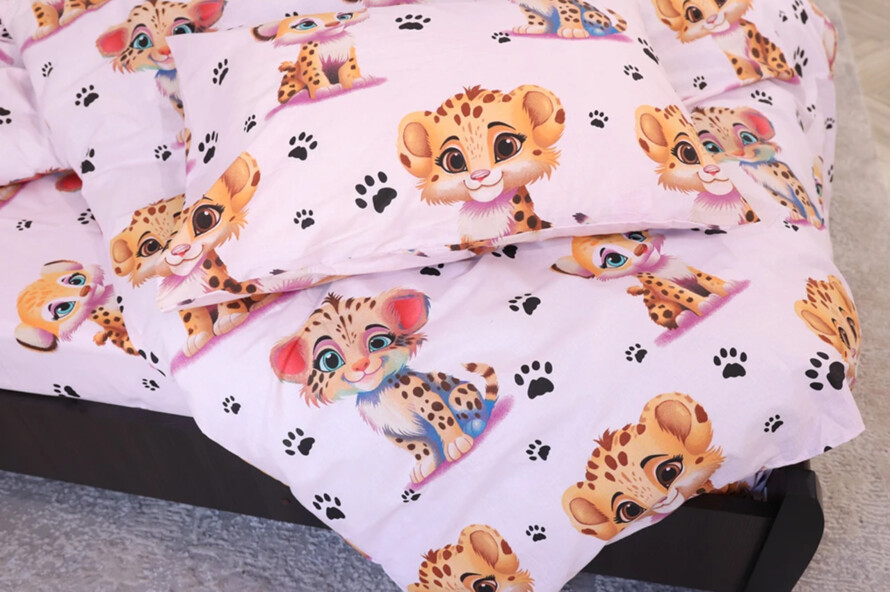 Полуторний набір постільної білизни Лео 150x220 з Бязі Gold