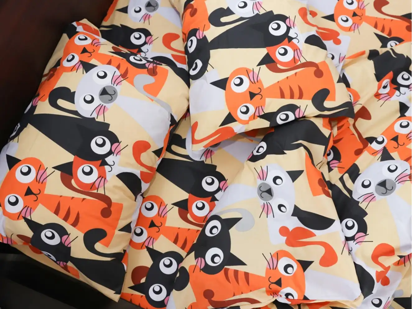 Полуторный набор постельного белья Большие коты 150x220 из Бязи Gold