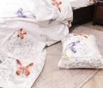 Полуторный набор постельного белья Бабочки 150x220 из сатина