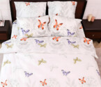 Полуторный набор постельного белья Бабочки 150x220 из сатина