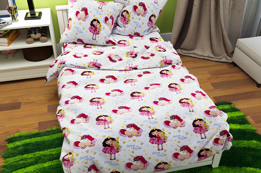 Полуторний набір постільної білизни Принцеса 150x220 з Бязі Gold