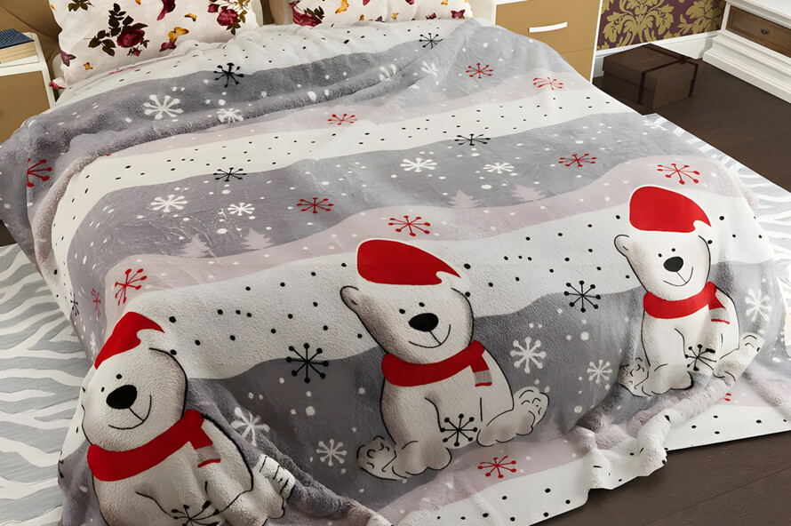 Полуторний флісовий плед