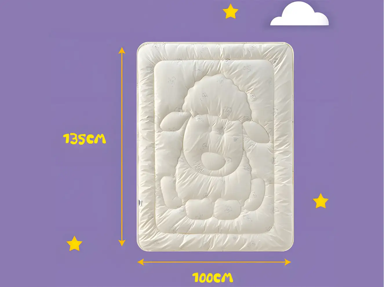 Детское шерстяное одеяло для младенцев 100х135 см 