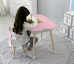 Комплект стол розовое облако с нишей и стульчик бабочка розовый 