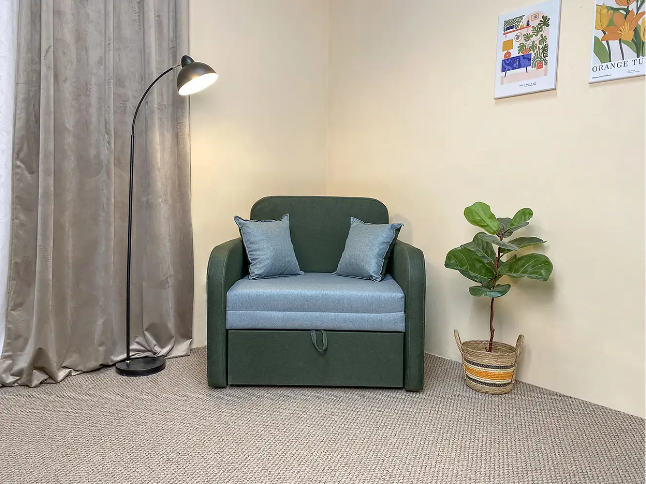 Крісло дитяче розкладне Карлсон (зелений)