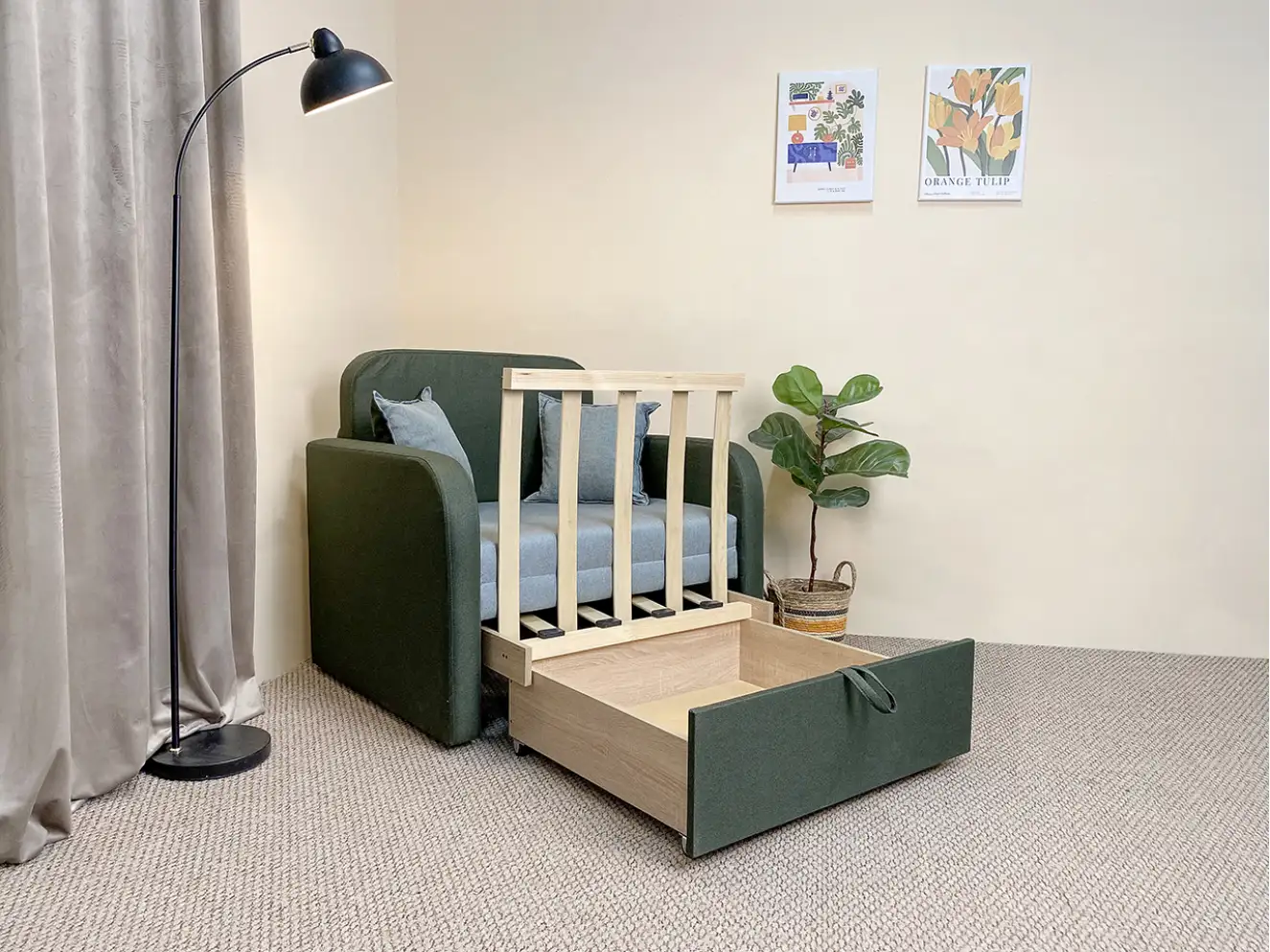 Крісло дитяче розкладне Карлсон (зелений)