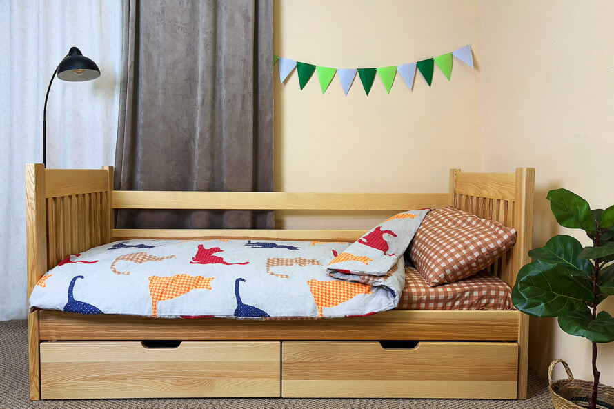 Дитяче ліжко з дерева Даніель (ясен) Натуральний