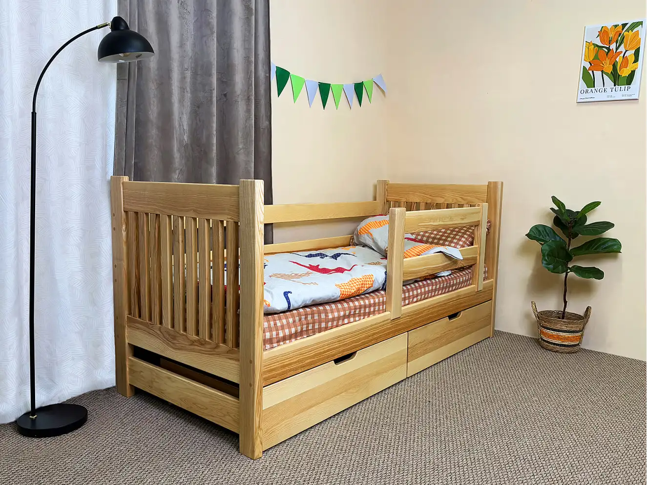 Дитяче ліжко з дерева Даніель (ясен) Натуральний