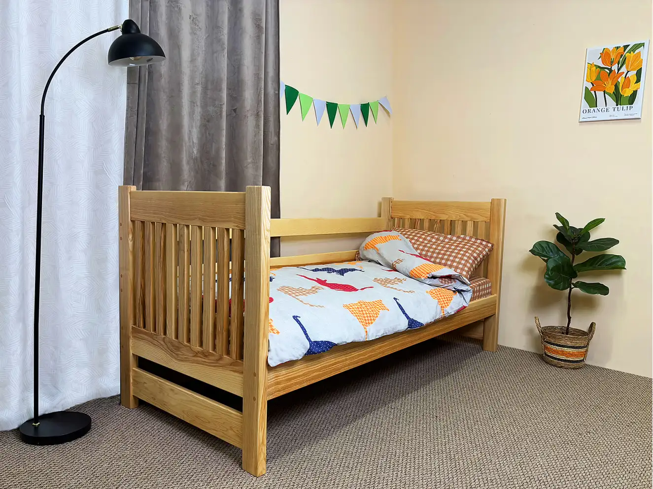 Дитяче ліжко з дерева Даніель (ясен) Натуральний