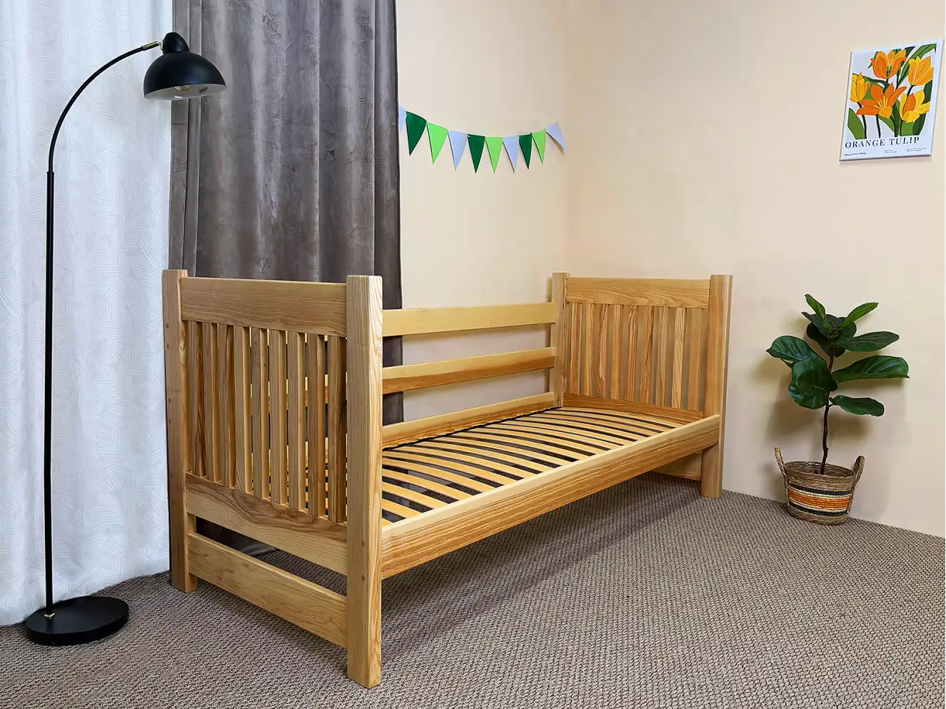 Дитяче ліжко з дерева Даніель (ясен) Натуральний