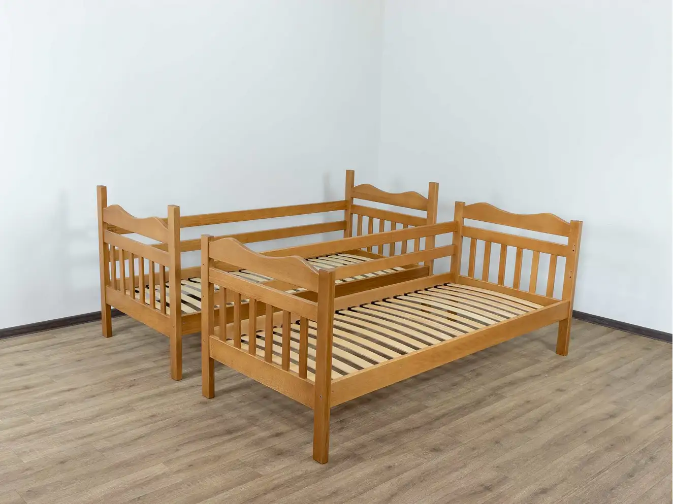 Детская двухъярусная кровать трансформер Маугли (бук) 