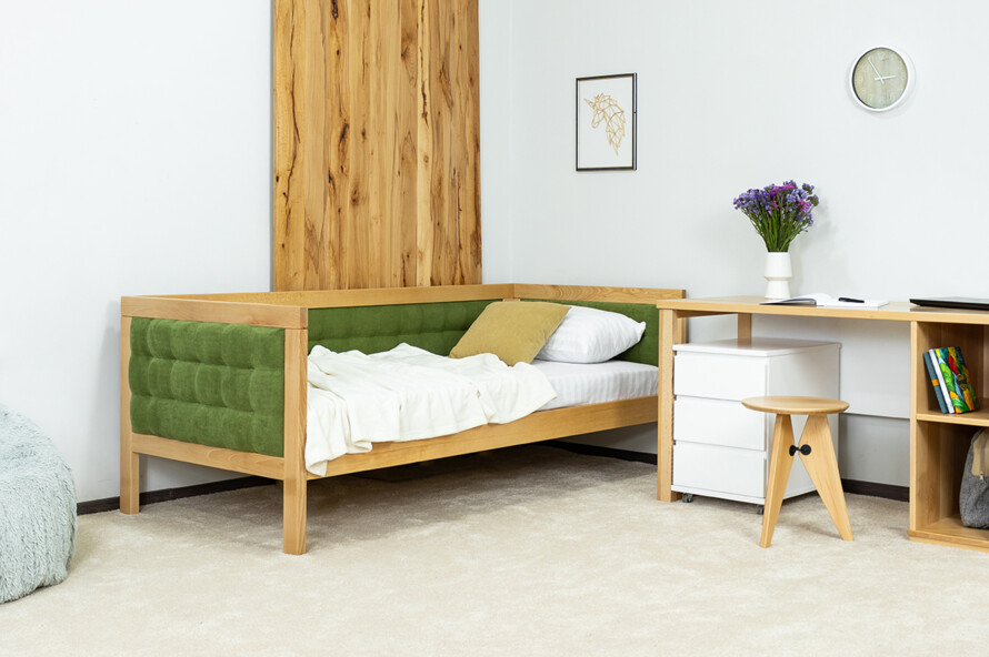 Ліжко з м`якою спинкою Дорі Люкс / Дорі LUXE (бук)