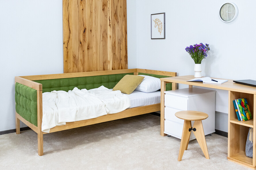 Ліжко з м`якою спинкою Дорі Люкс / Дорі LUXE (бук)