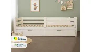 Дитяче ліжко з дерева Мілана (ясен) Білий