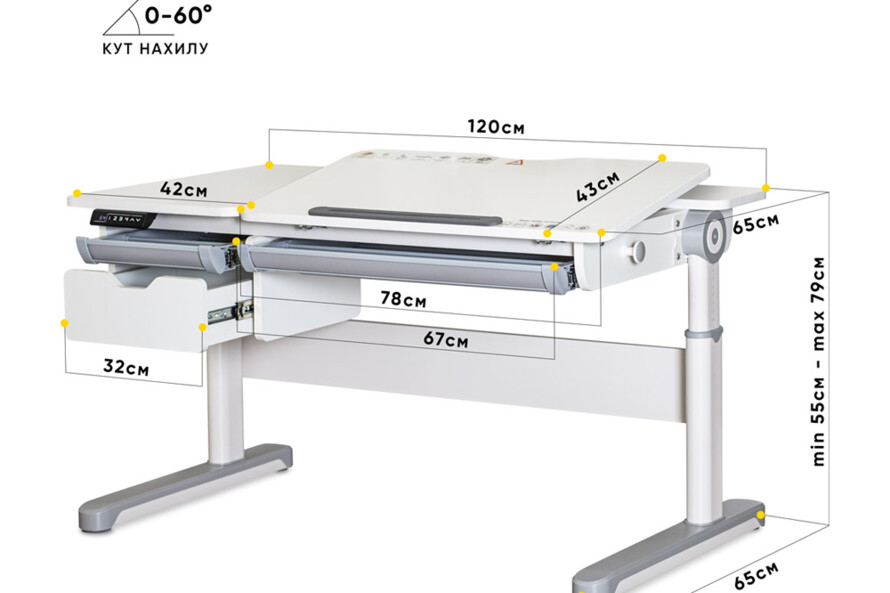 Дитячий стіл Mealux Milton Electro lite (BD-730 WG lite)