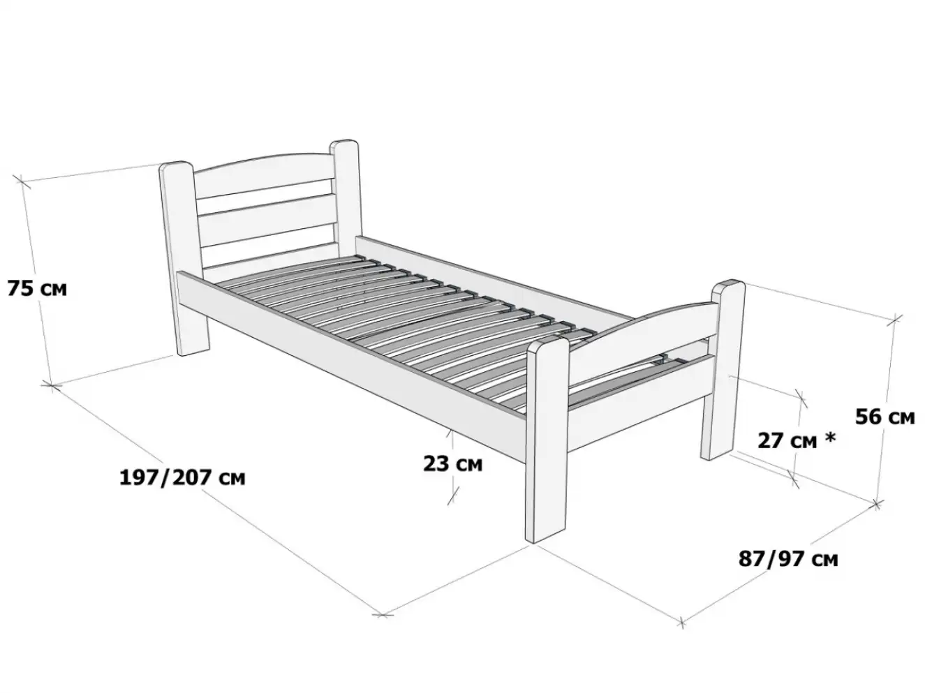 Детская кровать с дерева Каспер (бук) 