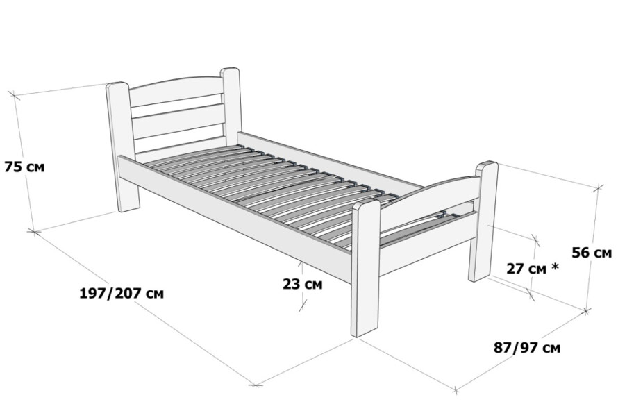 Дитяче ліжко з дерева Каспер (бук) 