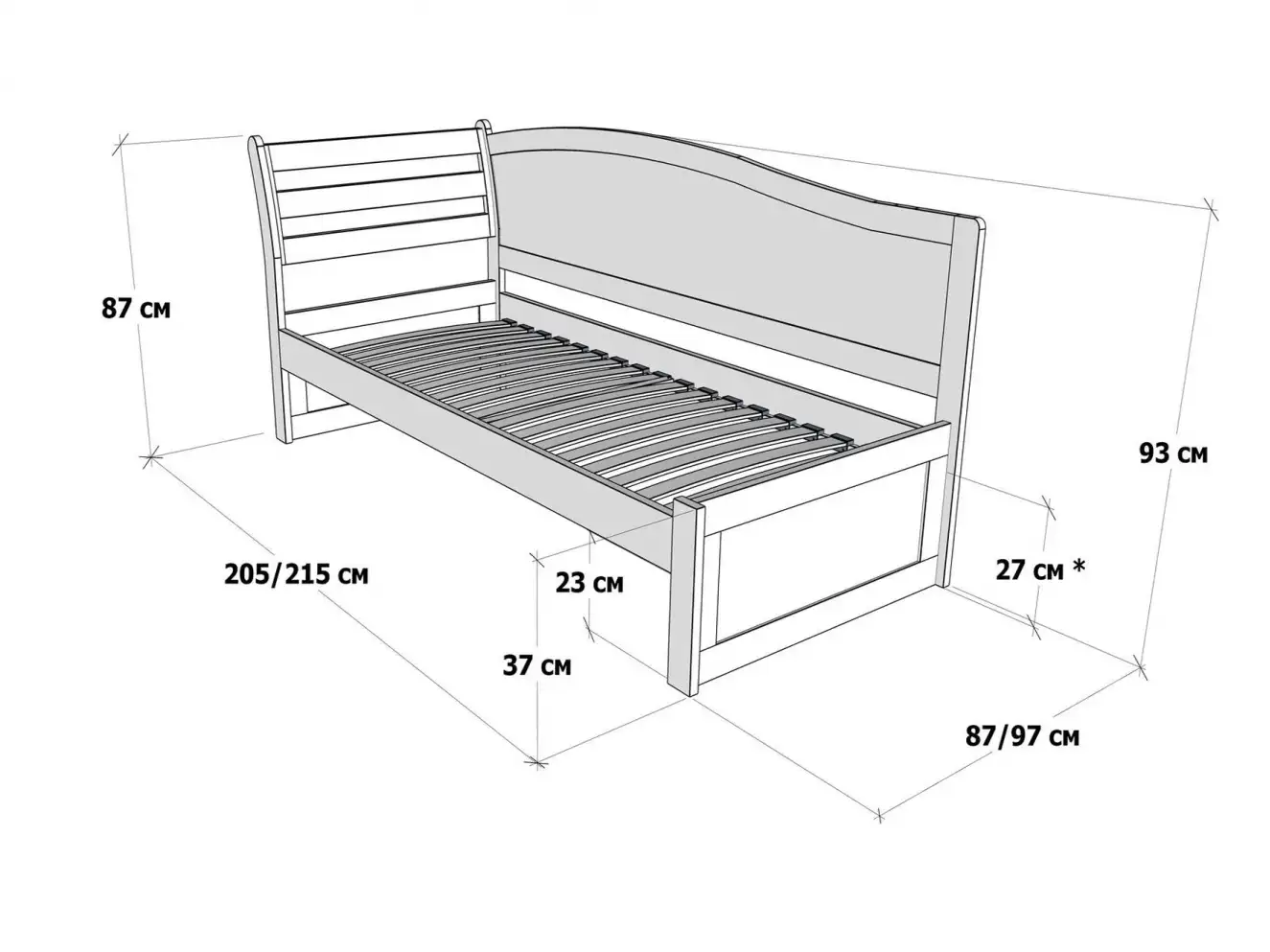 Дитяче ліжко з дерева Софі (бук) 