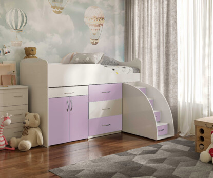 Дитяче ліжко Комод BED-ROOM №5 Колір Лаванда