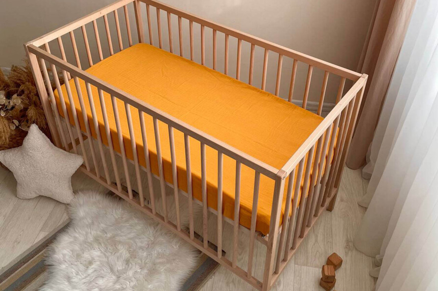 Простирадло муслін 120 х 60 (гірчиця)