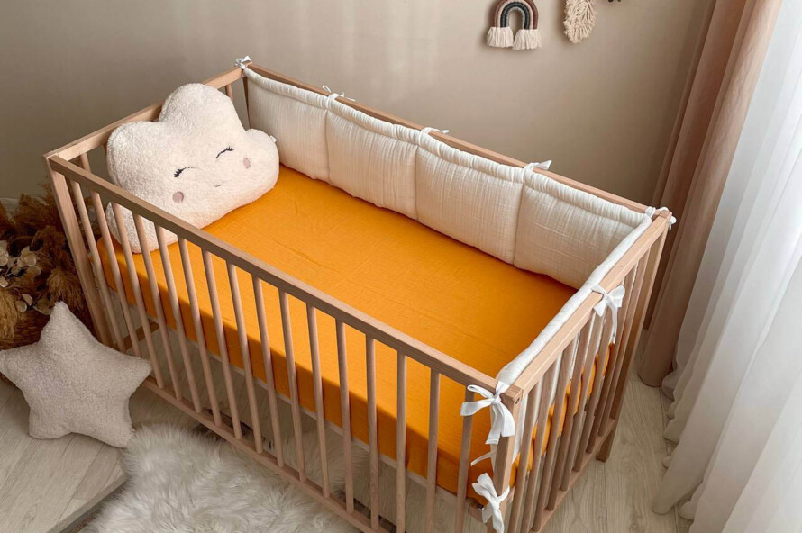 Простирадло муслін 120 х 60 (гірчиця)