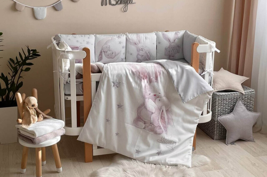 Комплект постельного белья Magic Зайка серебро (серый)