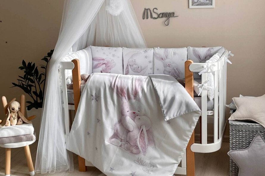 Комплект постельного белья Magic Зайка серебро (серый)