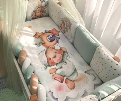 Комплект постільної білизни Ведмедики Гаммі (м`ятний)