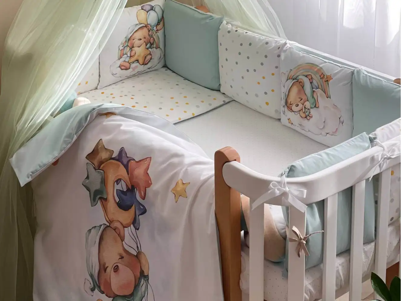 Комплект постільної білизни Ведмедики Гаммі (м`ятний) Комплект постільної білизни Ведмедики Гаммі (м`ятний)