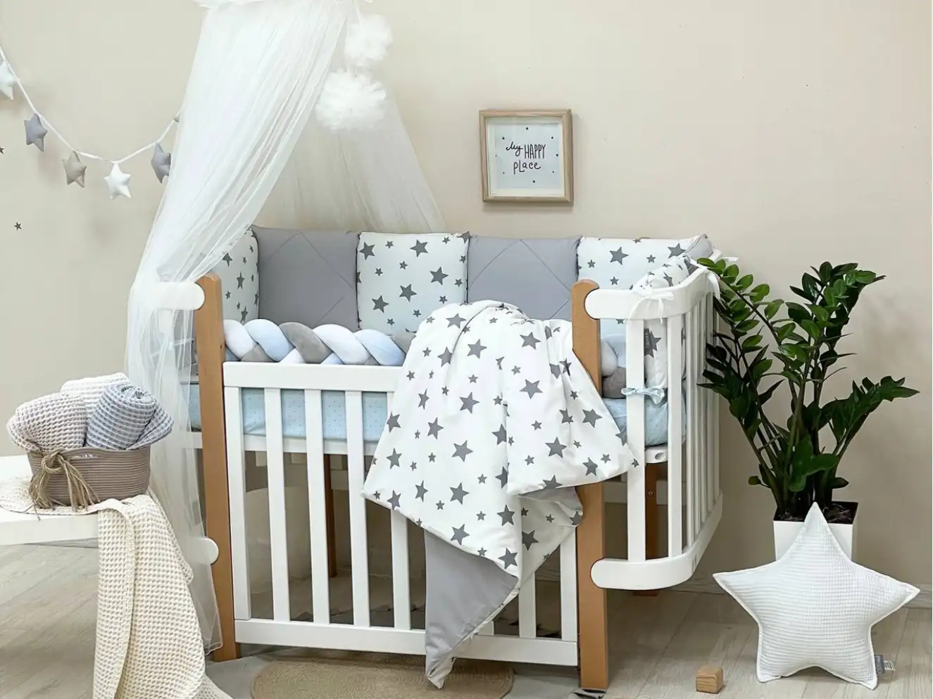 Комплект постільної білизни Happy night Зірки сірі Комплект постільної білизни Happy night Зірки сірі