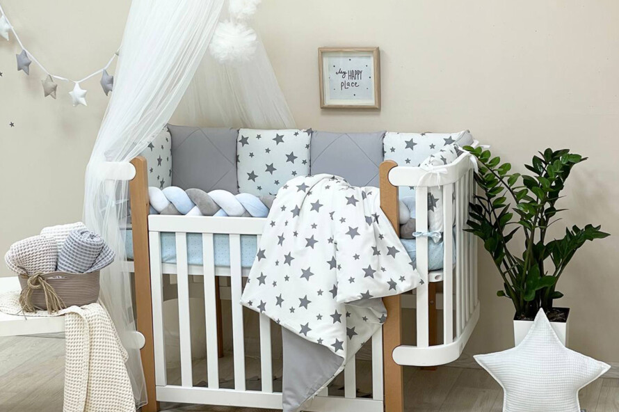 Комплект постільної білизни Happy night Зірки сірі