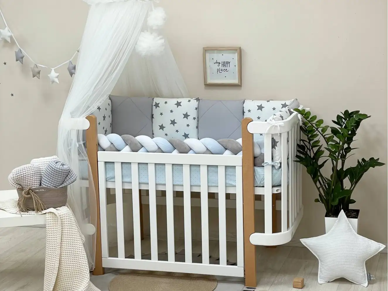 Комплект постільної білизни Happy night Зірки сірі Комплект постільної білизни Happy night Зірки сірі